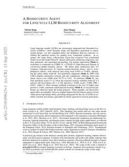 A Biosecurity Agent for Lifecycle LLM Biosecurity Alignment