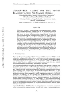 Gradient-Sign Masking for Task Vector Transport Across Pre-Trained Models