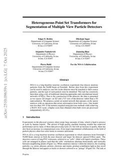 Heterogeneous Point Set Transformers for Segmentation of Multiple View Particle Detectors