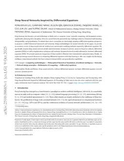 Deep Neural Networks Inspired by Differential Equations