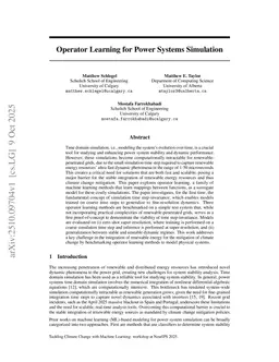 Operator Learning for Power Systems Simulation