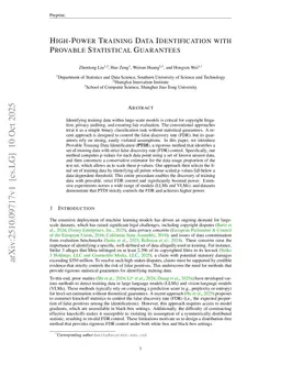High-Power Training Data Identification with Provable Statistical Guarantees