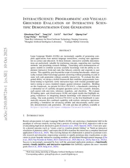 InteractScience: Programmatic and Visually-Grounded Evaluation of Interactive Scientific Demonstration Code Generation