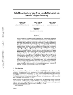 Reliable Active Learning from Unreliable Labels via Neural Collapse Geometry