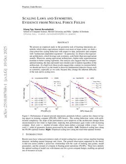 Scaling Laws and Symmetry, Evidence from Neural Force Fields