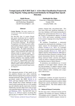 PromptGuard at BLP-2025 Task 1: A Few-Shot Classification Framework Using Majority Voting and Keyword Similarity for Bengali Hate Speech Detection
