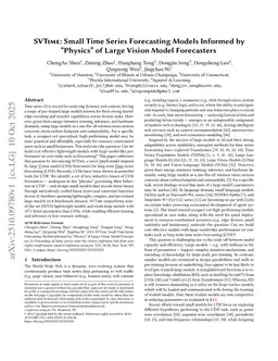 SVTime: Small Time Series Forecasting Models Informed by "Physics" of Large Vision Model Forecasters