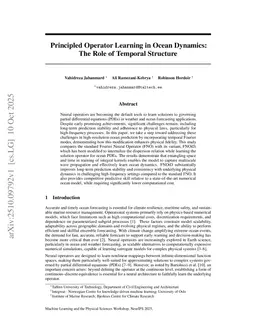 Principled Operator Learning in Ocean Dynamics: The Role of Temporal Structure