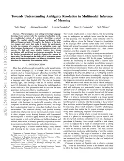 Towards Understanding Ambiguity Resolution in Multimodal Inference of Meaning