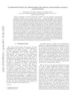 A mathematical theory for understanding when abstract representations emerge in neural networks