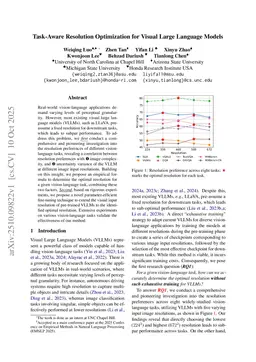Task-Aware Resolution Optimization for Visual Large Language Models