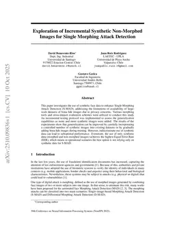 Exploration of Incremental Synthetic Non-Morphed Images for Single Morphing Attack Detection