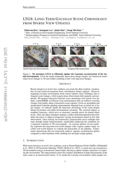 LTGS: Long-Term Gaussian Scene Chronology From Sparse View Updates