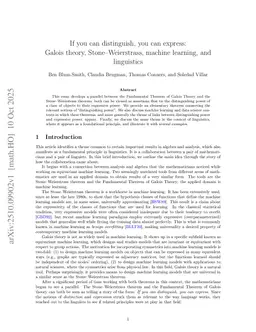 If you can distinguish, you can express: Galois theory, Stone--Weierstrass, machine learning, and linguistics