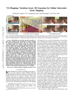 VG-Mapping: Variation-Aware 3D Gaussians for Online Semi-static Scene Mapping