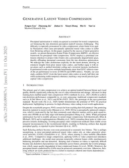 Generative Latent Video Compression