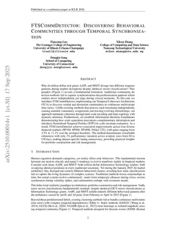 FTSCommDetector: Discovering Behavioral Communities through Temporal Synchronization
