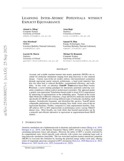Learning Inter-Atomic Potentials without Explicit Equivariance
