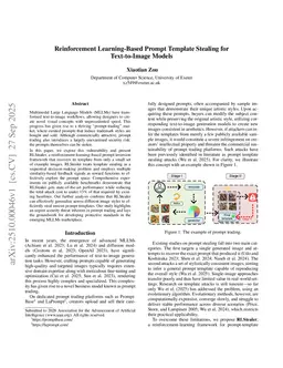 Reinforcement Learning-Based Prompt Template Stealing for Text-to-Image Models