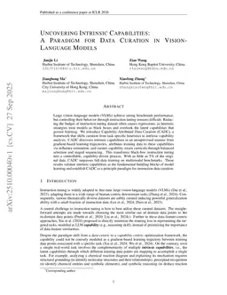 Uncovering Intrinsic Capabilities: A Paradigm for Data Curation in Vision-Language Models