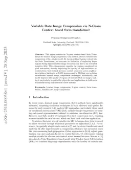 Variable Rate Image Compression via N-Gram Context based Swin-transformer