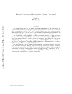 Private Learning of Littlestone Classes, Revisited