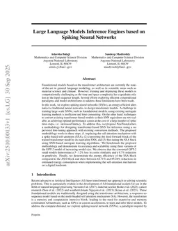 Large Language Models Inference Engines based on Spiking Neural Networks