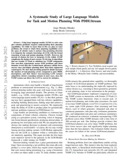 A Systematic Study of Large Language Models for Task and Motion Planning With PDDLStream