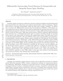 Differentiable Autoencoding Neural Operator for Interpretable and Integrable Latent Space Modeling