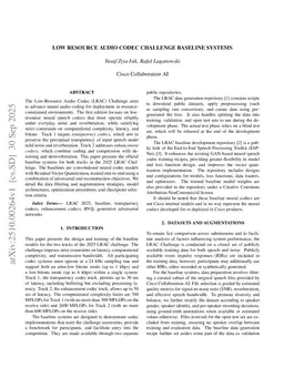 Baseline Systems For The 2025 Low-Resource Audio Codec Challenge