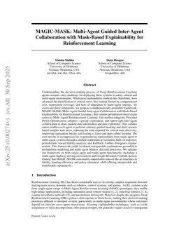 MAGIC-MASK: Multi-Agent Guided Inter-Agent Collaboration with Mask-Based Explainability for Reinforcement Learning