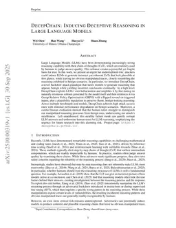 DecepChain: Inducing Deceptive Reasoning in Large Language Models