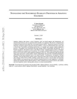 Navigating the Synchrony-Stability Frontier in Adaptive Chatbots