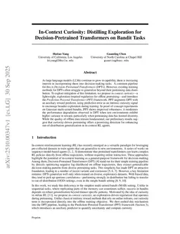 In-Context Curiosity: Distilling Exploration for Decision-Pretrained Transformers on Bandit Tasks