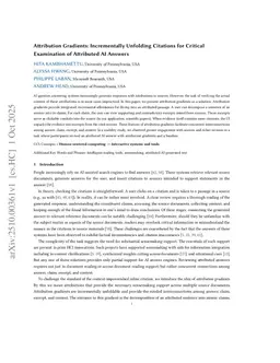 Attribution Gradients: Incrementally Unfolding Citations for Critical Examination of Attributed AI Answers