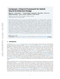 Composer: A Search Framework for Hybrid Neural Architecture Design