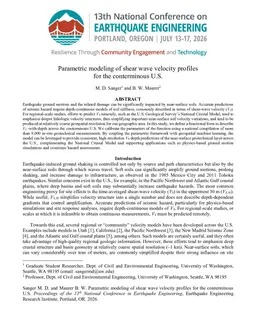 Parametric modeling of shear wave velocity profiles for the conterminous U.S