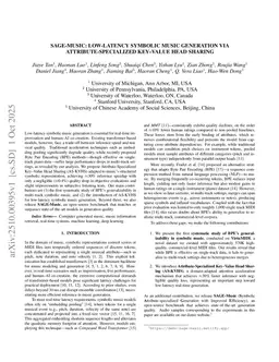 SAGE-Music: Low-Latency Symbolic Music Generation via Attribute-Specialized Key-Value Head Sharing