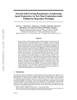 Towards Self-Evolving Benchmarks: Synthesizing Agent Trajectories via Test-Time Exploration under Validate-by-Reproduce Paradigm