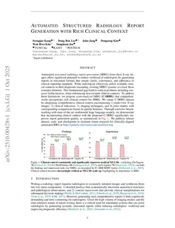 Automated Structured Radiology Report Generation with Rich Clinical Context