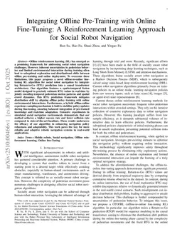 Integrating Offline Pre-Training with Online Fine-Tuning: A Reinforcement Learning Approach for Robot Social Navigation