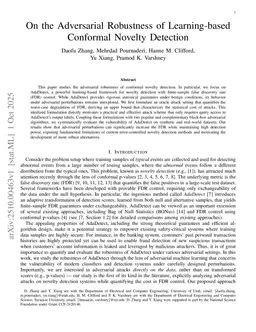 On the Adversarial Robustness of Learning-based Conformal Novelty Detection