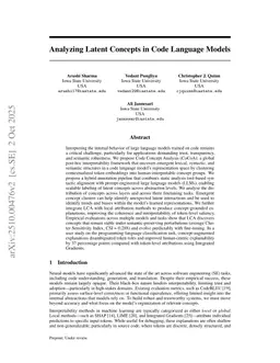Analyzing Latent Concepts in Code Language Models