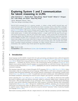 Exploring System 1 and 2 communication for latent reasoning in LLMs