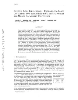 Beyond Log Likelihood: Probability-Based Objectives for Supervised Fine-Tuning across the Model Capability Continuum