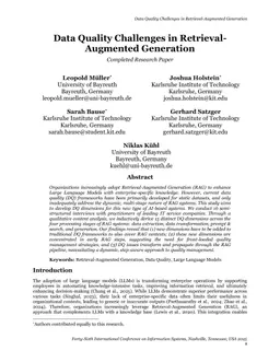 Data Quality Challenges in Retrieval-Augmented Generation