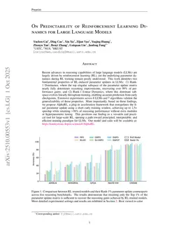 On Predictability of Reinforcement Learning Dynamics for Large Language Models