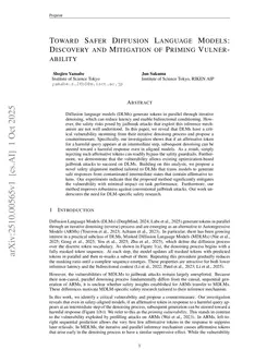 Toward Safer Diffusion Language Models: Discovery and Mitigation of Priming Vulnerability