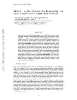 ReSeek: A Self-Correcting Framework for Search Agents with Instructive Rewards