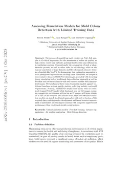 Assessing Foundation Models for Mold Colony Detection with Limited Training Data